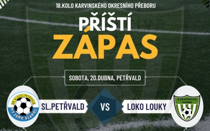V sobotu zajíždíme na půdu SK Slavoj Petřvald!